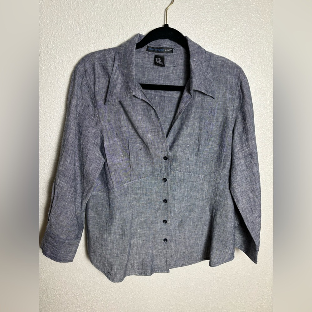 Saint Tropez West linen blouse, size XL.